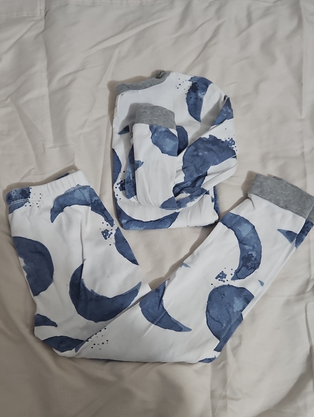 Burt's Bees Pajama  Blue Moon Print Size 6